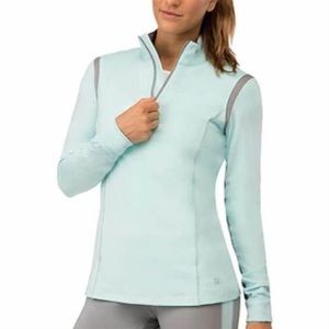 Fila Net Set Half Zip Jacket Aqua and Light Gray Size Large